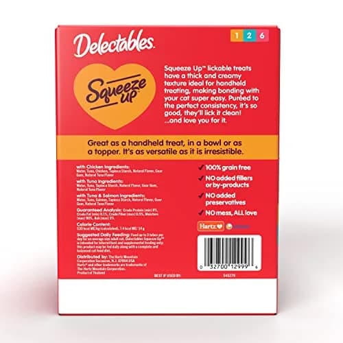 Delectables Squeeze Up Variety Pack Cat Treats 54 Tubes (27 oz / 765 g) | Interactive Lickable Puree for Bonding thumbnail 7