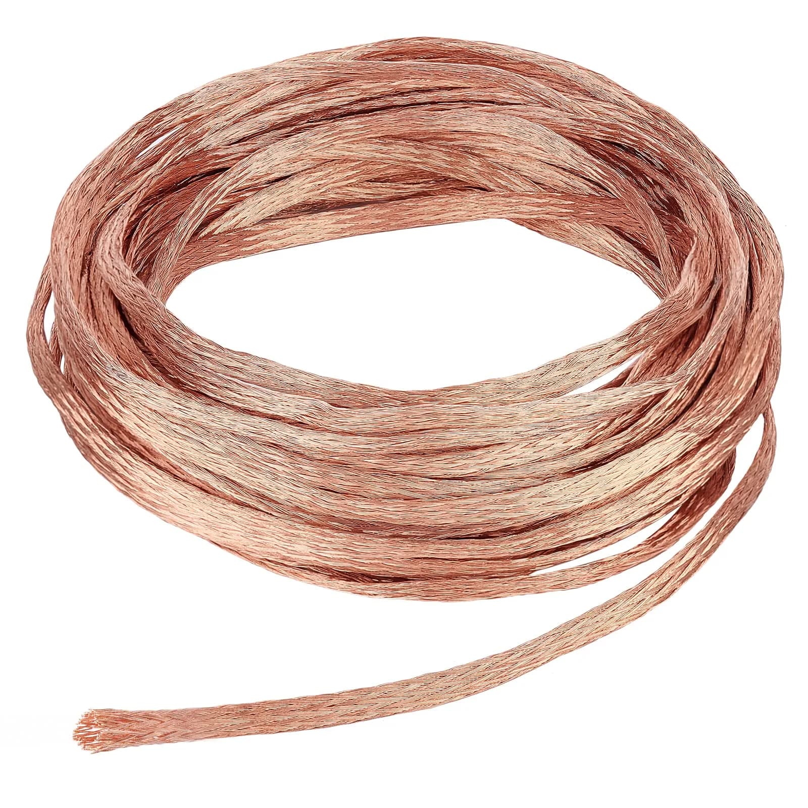 BENECREAT 3mm Flat Copper Braided Ground Strap 8m (26ft) | 1.5mm² Conductor for Noise Reduction - main product image