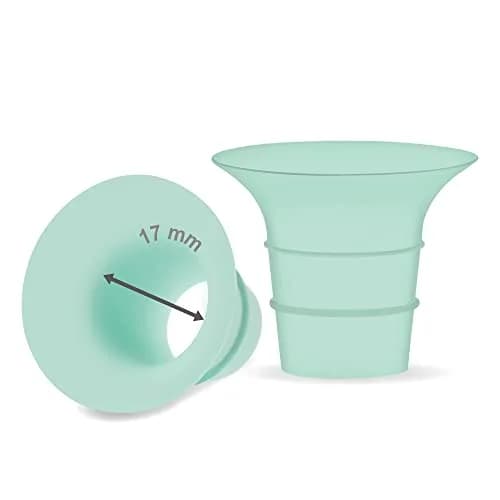 Maymom 17mm Flange Inserts for 24mm Shields | BPA-Free Silicone for Medela, Spectra, Elvie, Momcozy Pumps (2-Pack, Short) thumbnail 1