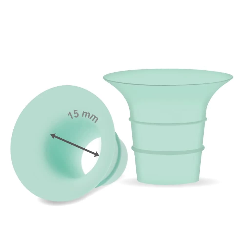 Maymom 15mm Flange Insert for 24mm Breast Shields | BPA-Free Silicone for Medela, Spectra, Elvie, Motif Luna (2-Pack) - main product image