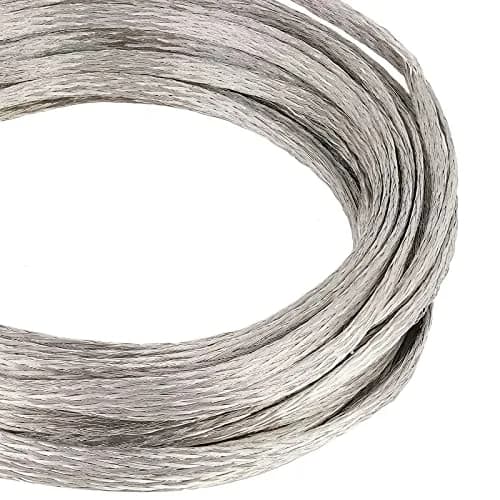 BENECREAT Braided Tinned Copper Wire 3mm Wide, 0.8mm Thick, 26Ft (8m) | Flat Flexible Grounding Lead Wire for Noise Reduction thumbnail 6