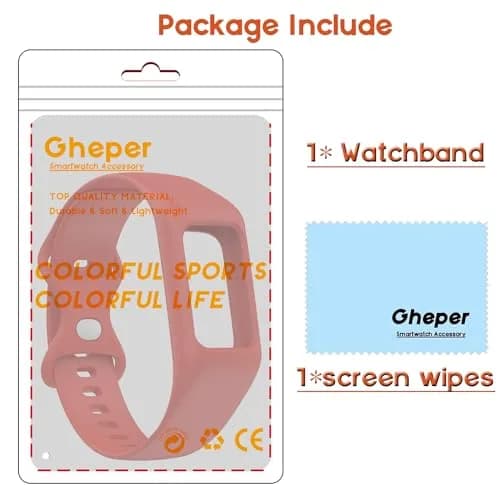 Gheper Soft Silicone Watchband Compatible with Fitbit Charge 6/5/4/3/3SE, Red, 16mm (0.63 inches) | Breathable & Durable Replacement Strap thumbnail 2
