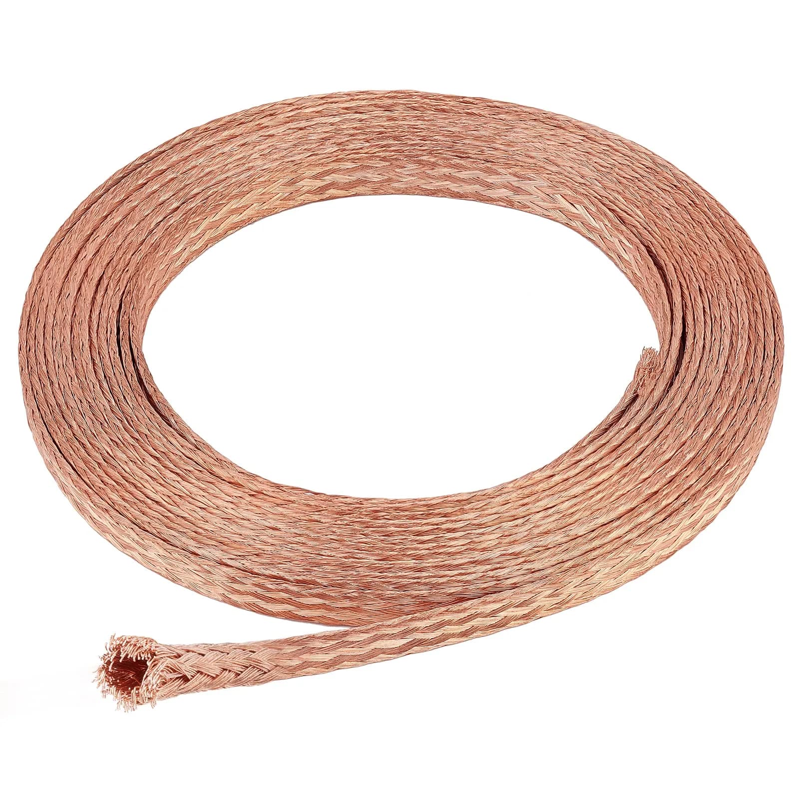BENECREAT Flat Braided Pure Copper Wire 4m (13Ft) | 9mm Wide, 1mm Thick, 4mm² Cross-Section for Grounding & Noise Reduction