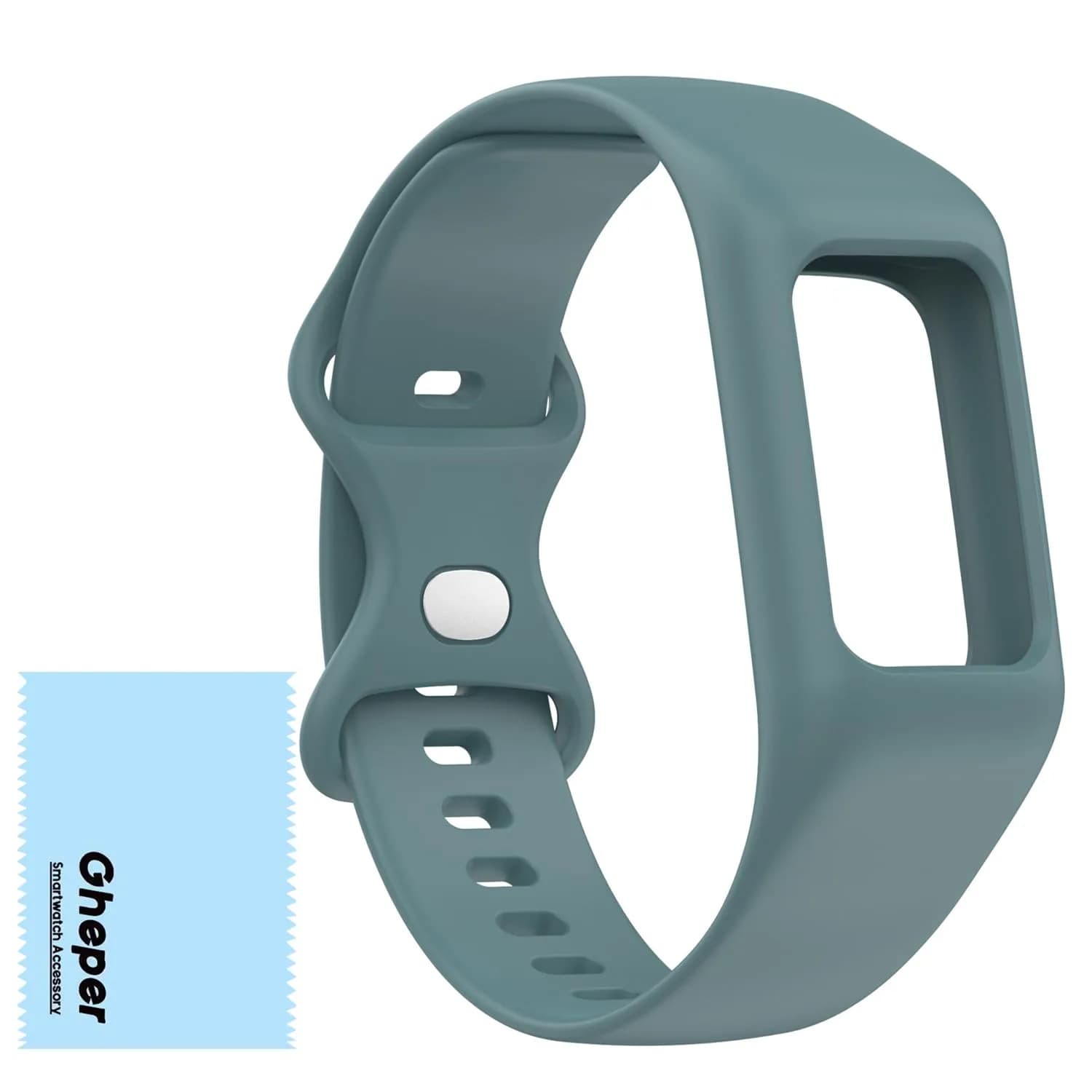 Gheper Soft Silicone Watchband Compatible with Fitbit Charge 6/5/4/3/3SE Gray | Adjustable Fit 5.5"-8.7" Wrists — Steel Blue