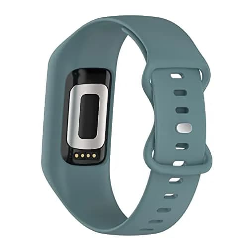 Gheper Silicone Watch Band for Fitbit Charge 6/5/4/3/3SE, Steel Blue, 156mm (6.14in) | Breathable & Durable Replacement Strap thumbnail 4