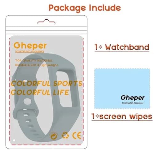 Gheper Silicone Watch Band for Fitbit Charge 6/5/4/3/3SE, Steel Blue, 156mm (6.14in) | Breathable & Durable Replacement Strap thumbnail 2