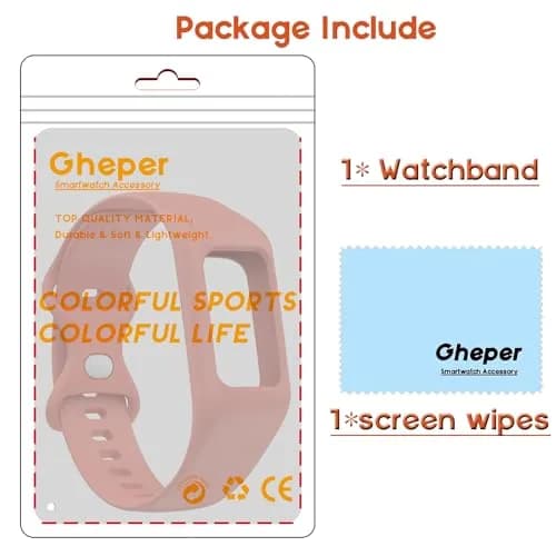 Gheper Soft Silicone Watchband for Fitbit Charge 6/5/4/3/3SE, Pink, 16mm (5.5"-8.7" Wrists) thumbnail 6