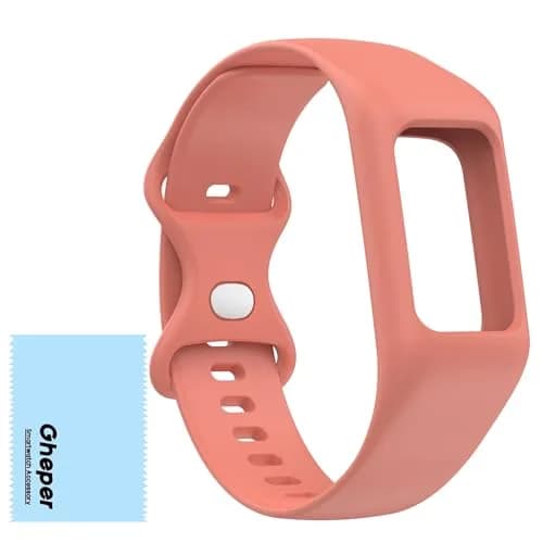 Gheper Soft Silicone Watchband for Fitbit Charge 6/5/4/3/3SE, Pink, 16mm (5.5"-8.7" Wrists) thumbnail 1
