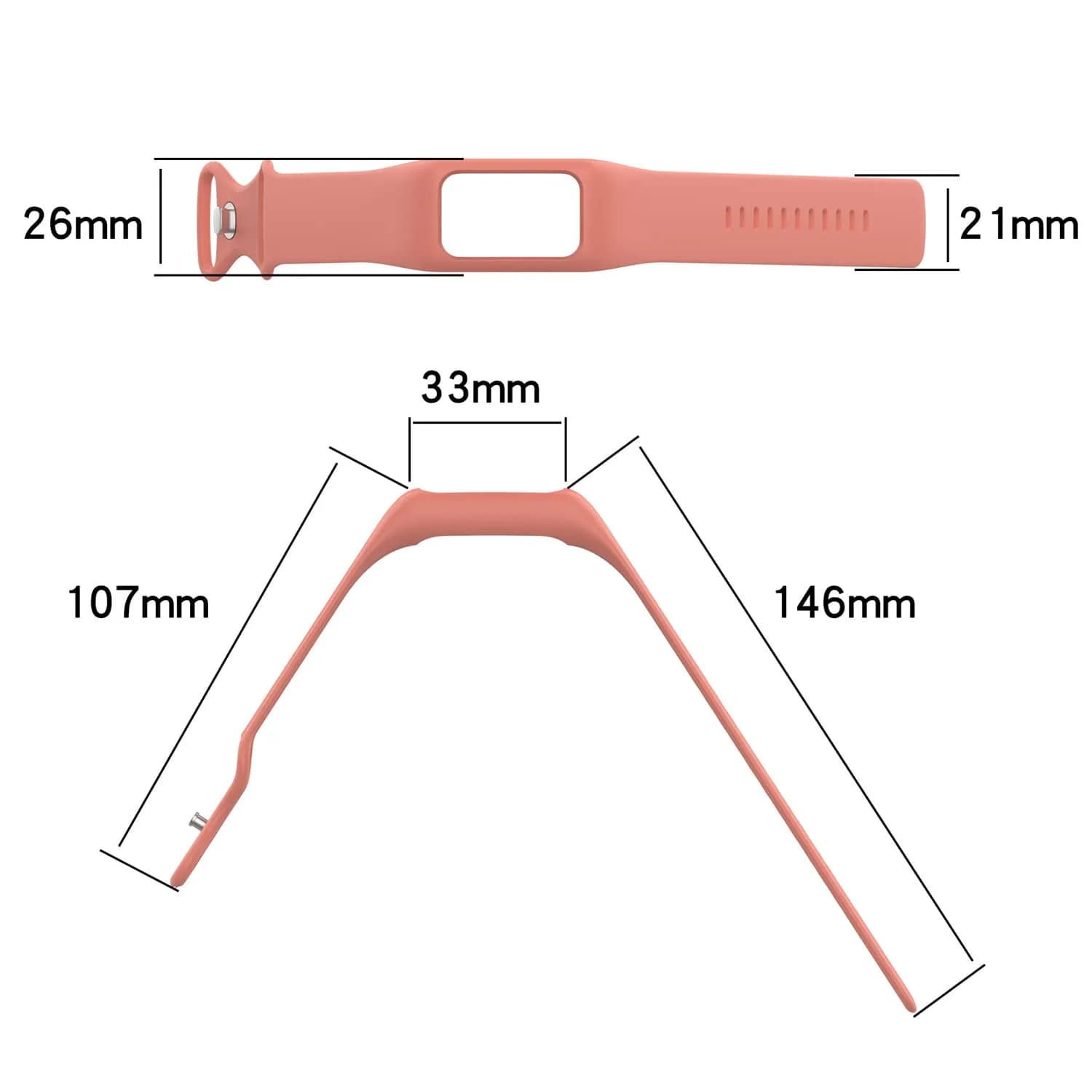 Gheper Soft Silicone Watchband for Fitbit Charge 6/5/4/3/3SE, Pink, 16mm (5.5"-8.7" Wrists) - view 8
