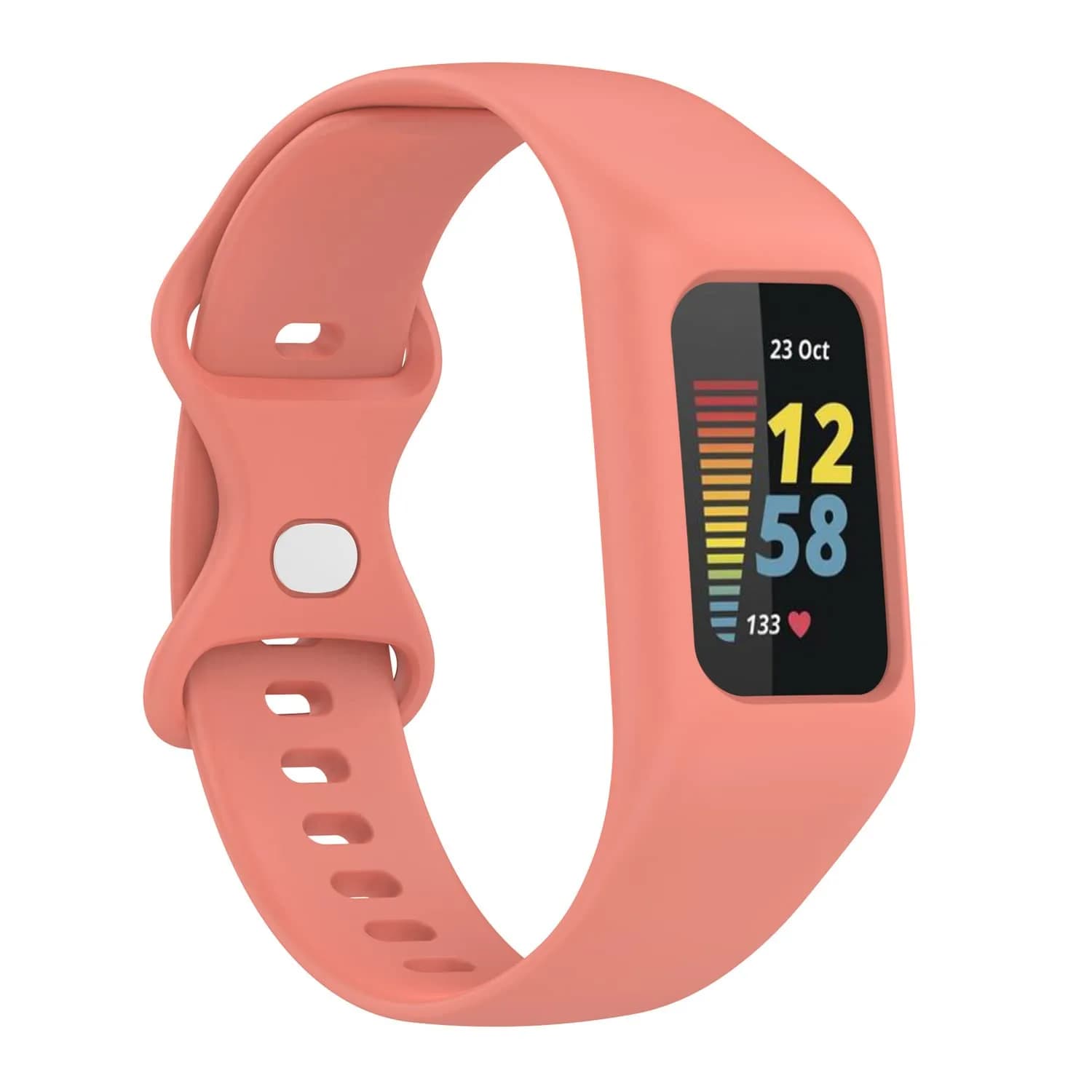Gheper Soft Silicone Watchband for Fitbit Charge 6/5/4/3/3SE, Pink, 16mm (5.5"-8.7" Wrists) - view 2