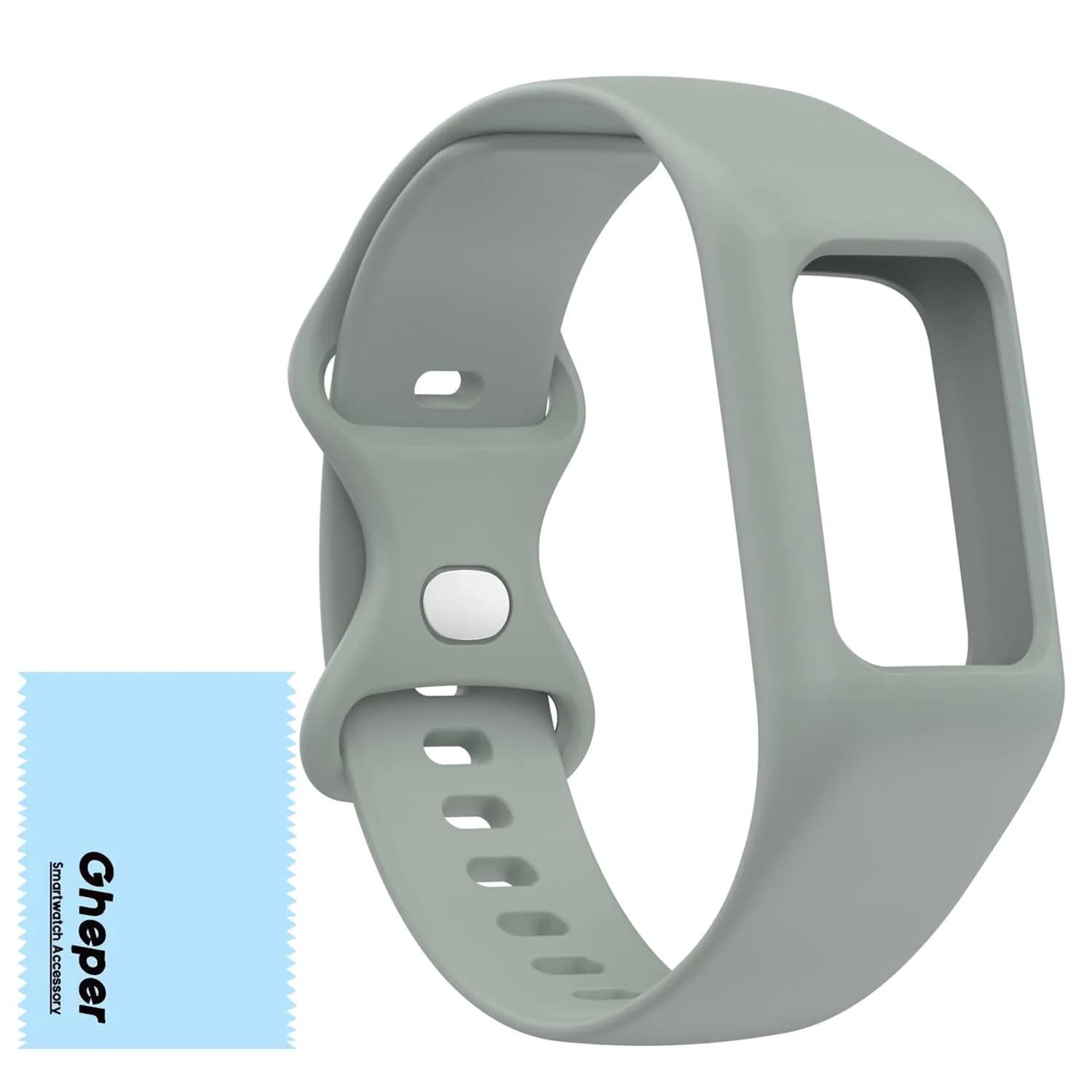 Gheper Soft Silicone Watchband Compatible with Fitbit Charge 6/5/4/3/3SE Gray | Adjustable Fit 5.5"-8.7" Wrists