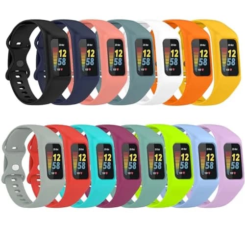 Gheper Soft Silicone Watchband Compatible with Fitbit Charge 6/5/4/3/3SE Gray | Adjustable Fit 5.5"-8.7" Wrists thumbnail 6