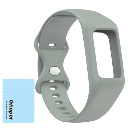Gheper Soft Silicone Watchband Compatible with Fitbit Charge 6/5/4/3/3SE Gray | Adjustable Fit 5.5"-8.7" Wrists thumbnail 1