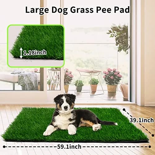 PICK FOR LIFE Artificial Grass Dog Potty Pad 150cm x 100cm (59.1x39.4in) | Fast-Drain & Easy-Clean for Indoor/Outdoor Use thumbnail 2