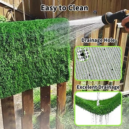 PICK FOR LIFE Artificial Grass Dog Potty Pad 150cm x 100cm (59.1x39.4in) | Fast-Drain & Easy-Clean for Indoor/Outdoor Use thumbnail 3