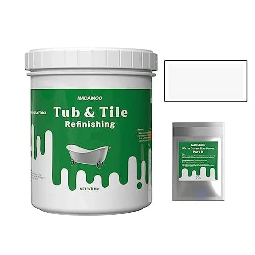 NADAMOO Tub and Tile Refinishing Kit White 1kg | Water-Based, Durable Finish thumbnail 1