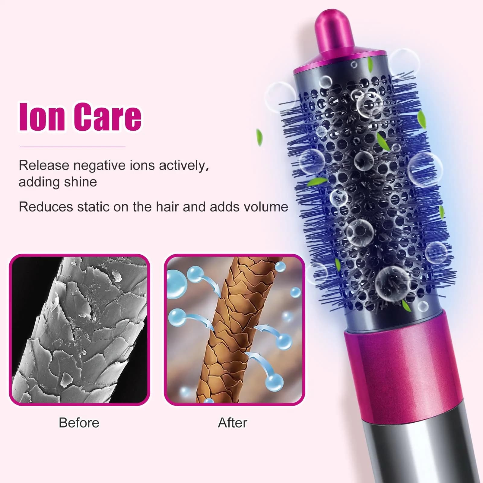 Chuancheng Round Volumizing Brush for Dyson Airwrap HS01/HS05 Attachment | 7.6 cm (3 inch) Barrel for Limp Flat Hair - view 5