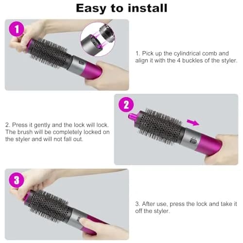 Chuancheng Round Volumizing Brush for Dyson Airwrap HS01/HS05 Attachment | 7.6 cm (3 inch) Barrel for Limp Flat Hair thumbnail 6