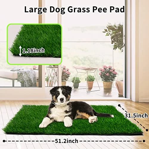 PICK FOR LIFE Artificial Grass Pad for Dogs Potty Training 130x80cm (51.2x31.5in) | Fast-Drain, Soft & Natural Look thumbnail 2