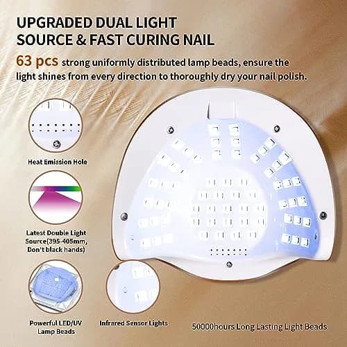MIRAGE LAYON UV Light for Nails 288W | 4 Timer Settings, Fast 10s Drying, Professional Nail Art Accessory thumbnail 4