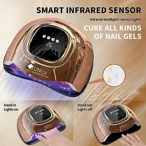 MIRAGE LAYON UV Light for Nails 288W | 4 Timer Settings, Fast 10s Drying, Professional Nail Art Accessory thumbnail 3