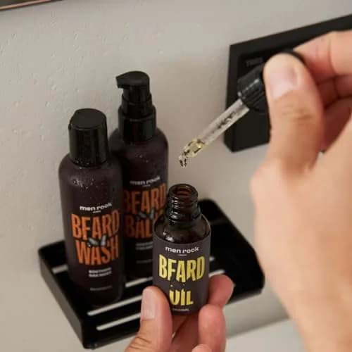 Men Rock Soothing Beard Wash - Oak Moss - Moisturizing Beard Shampoo 3.4 oz | Deep Cleansing & Hydrating thumbnail 4