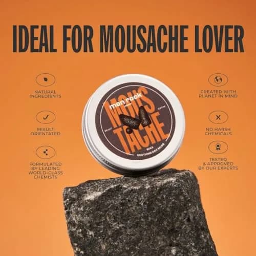 Men Rock Soothing Moustache Wax 25ml | Moisturizes & Styles with Argan Oil thumbnail 5