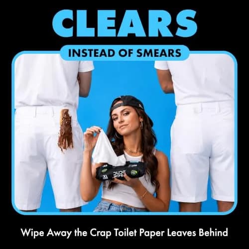 DUDE Wipes Unscented Adult Flushable Travel Wipes 18 Count | Extra Large, Plant-Based, Septic Safe thumbnail 7