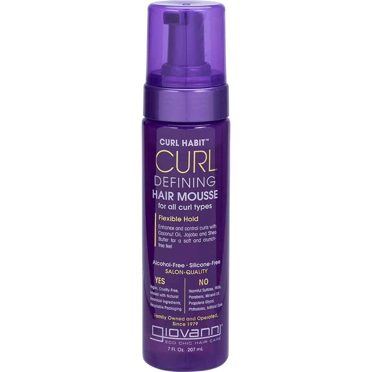 GIOVANNI Mousse Air-Turbo Charged Hair Styling Foam 207ml (7 Fl Oz) Pack of 3 | Adds Volume, Texture & Body — 6.99 Fl Oz / Curl Habit