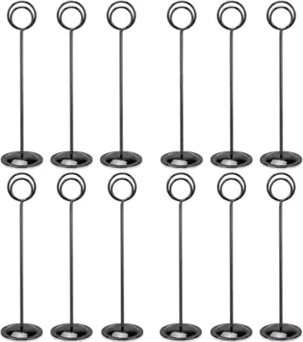 HOHIYA 12 Pack Black Table Number Holders 12" Tall | Modern Pedestal Stands for Weddings & Events thumbnail 1
