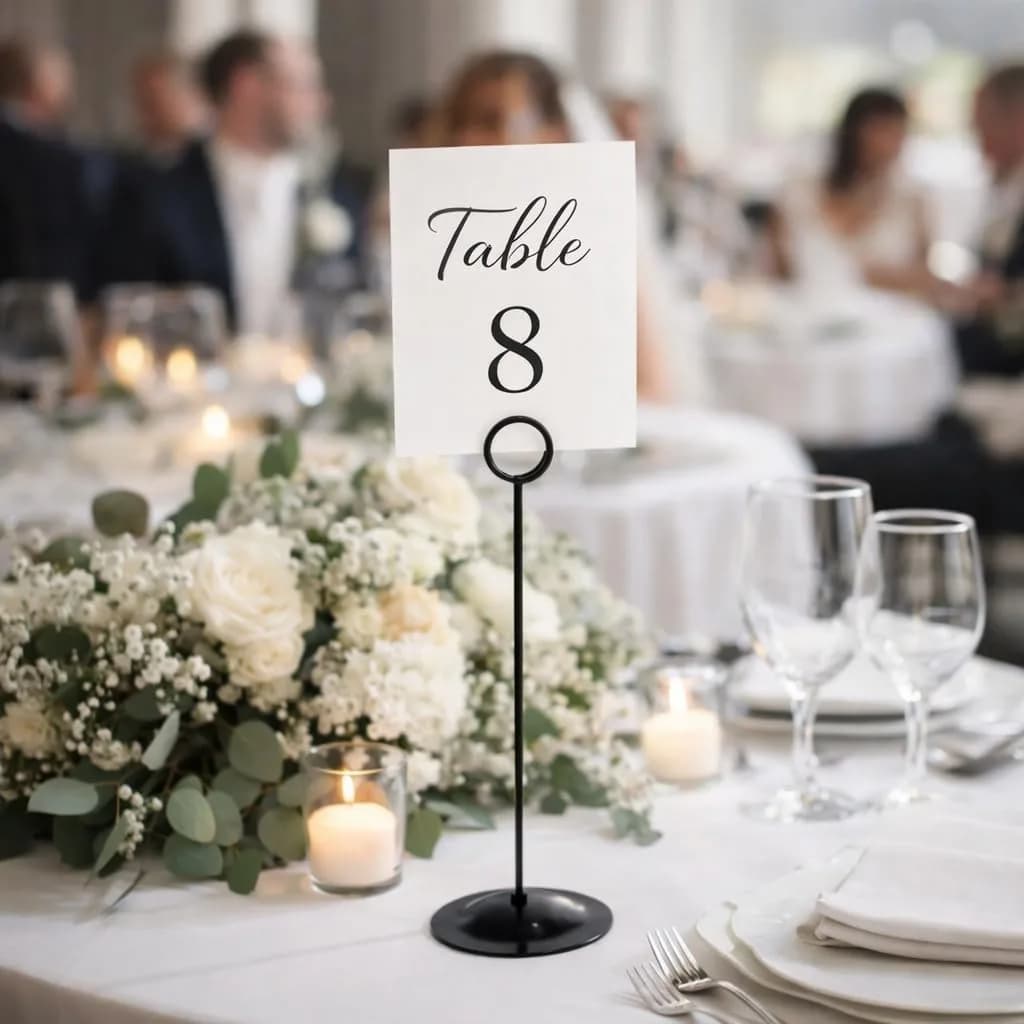 HOHIYA 12 Pack Black Table Number Holders 12" Tall | Modern Pedestal Stands for Weddings & Events - view 2