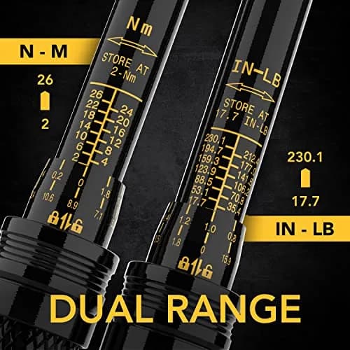 LEXIVON 1/4-Inch Drive Click Torque Wrench 15-Piece Kit | 2-26 Nm (17.7-230.1 in-lb) Dual-Direction, 72-Tooth Gear thumbnail 2