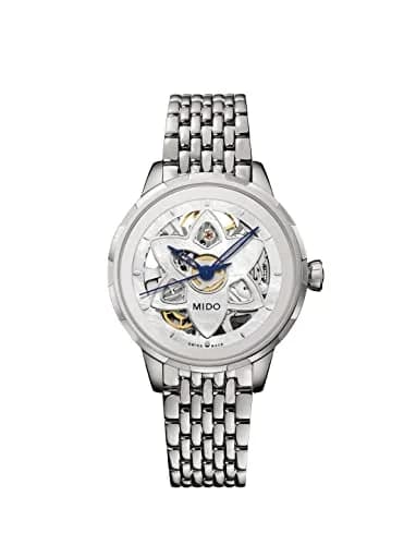 MIDO Rainflower Blossom Swiss Automatic Watch for Women | 34mm White Dial, Skeleton Movement thumbnail 1