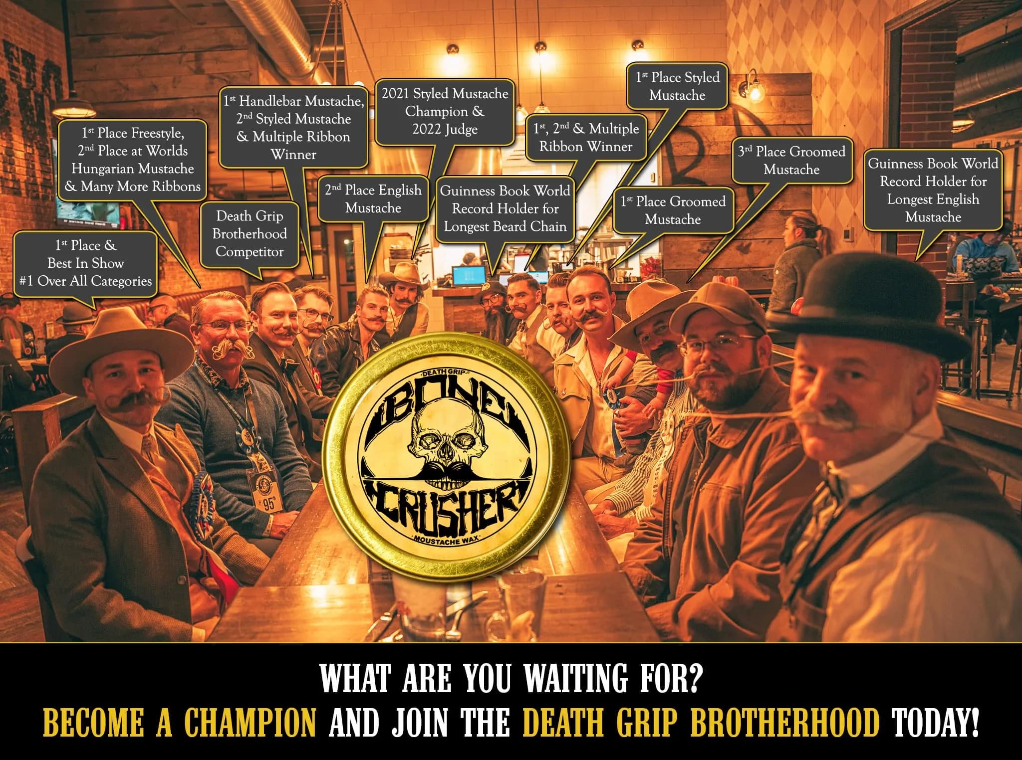 THE VINTAGE GROOMING CO. Bone Crusher Mustache Wax 28.35 g (1 oz) | Extra Strong Hold for All Mustache Styles - view 5