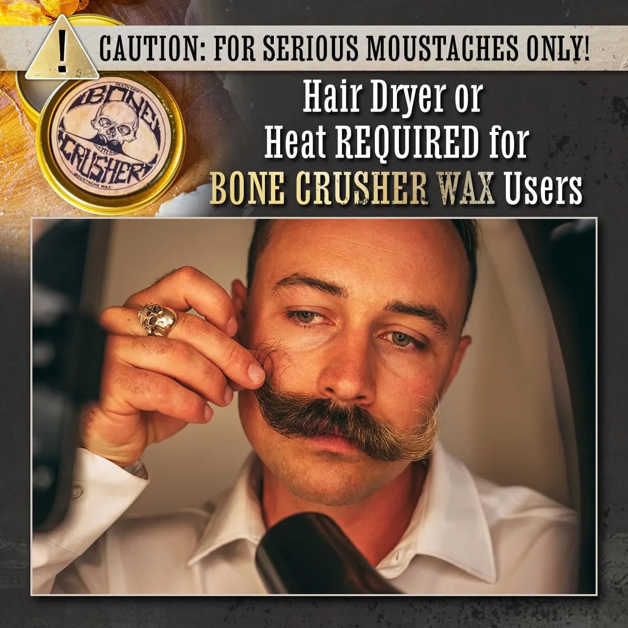 THE VINTAGE GROOMING CO. Bone Crusher Mustache Wax 28.35 g (1 oz) | Extra Strong Hold for All Mustache Styles - view 7