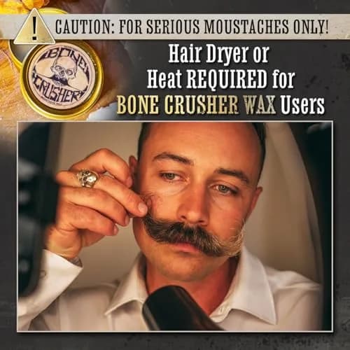 THE VINTAGE GROOMING CO. Bone Crusher Mustache Wax 28.35 g (1 oz) | Extra Strong Hold for All Mustache Styles thumbnail 7