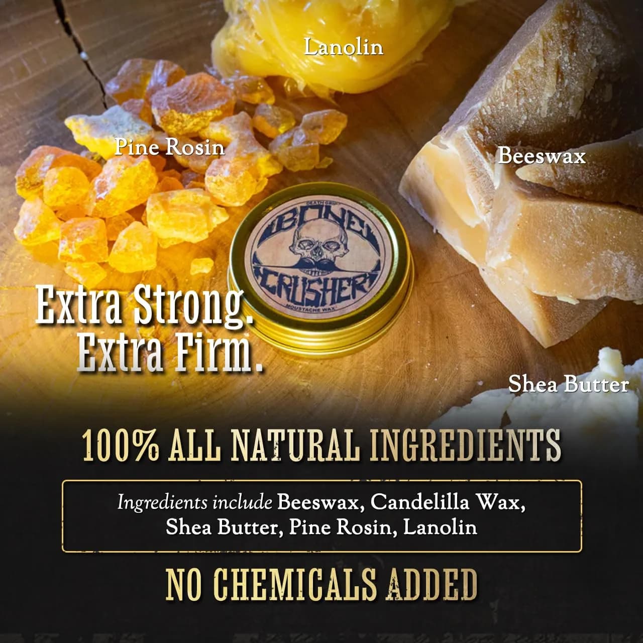 THE VINTAGE GROOMING CO. Bone Crusher Mustache Wax 28.35 g (1 oz) | Extra Strong Hold for All Mustache Styles - view 4