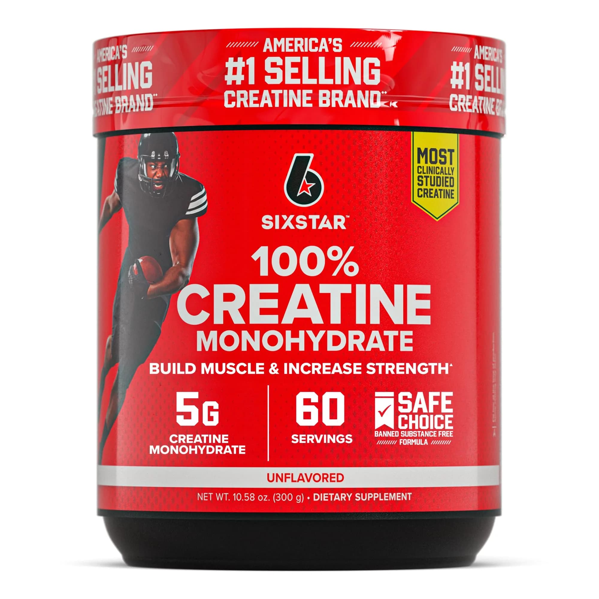 Six Star Creatine Monohydrate Powder 10.58oz | Unflavored, Clinically Proven