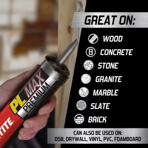 Loctite PL Premium Max Construction Adhesive 12 Pack | Heavy-Duty Waterproof Bond for Interior & Exterior thumbnail 9