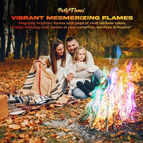 Party Flames Magic Campfire Fire Color Changing Packets 4 Pack | Rainbow Colored Flames for Fire Pit thumbnail 5
