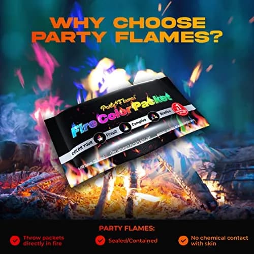 Party Flames Magic Campfire Fire Color Changing Packets 4 Pack | Rainbow Colored Flames for Fire Pit thumbnail 6