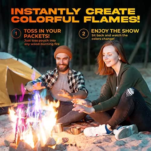 Party Flames Magic Campfire Fire Color Changing Packets 4 Pack | Rainbow Colored Flames for Fire Pit thumbnail 3