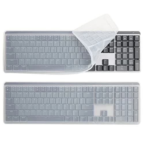 co2CREA Soft Silicone Keyboard Skin Cover for Logitech MX Mechanical Keyboard | Grey, Solid Pattern thumbnail 1