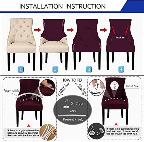 LANSHENG Reusable Wingback Chair Cover Khaki | Washable & Elastic Fit (120-130 chars) thumbnail 4