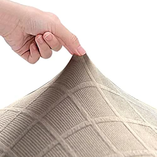 LANSHENG Reusable Wingback Chair Cover Khaki | Washable & Elastic Fit (120-130 chars) thumbnail 5