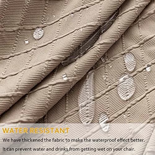 LANSHENG Reusable Wingback Chair Cover Khaki | Washable & Elastic Fit (120-130 chars) thumbnail 2
