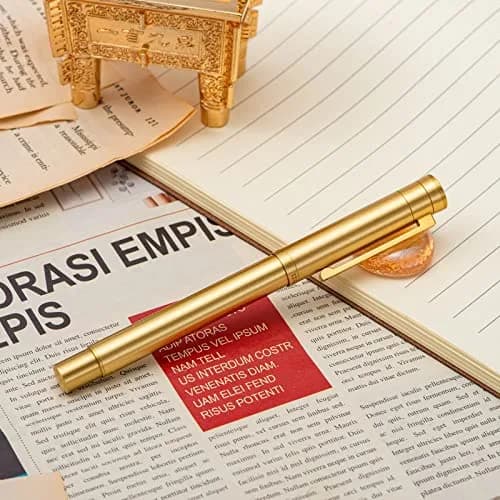 Asvine Raw Brass Fountain Pen 13.8cm (5.43in) Extra Fine Nib | Smooth Writing, Metal Case Set thumbnail 7