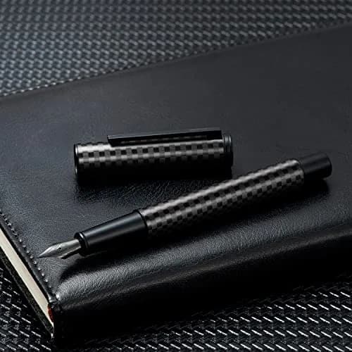 Asvine Black Carbon Fiber Fountain Pen Extra Fine Nib | Smooth Writer thumbnail 7