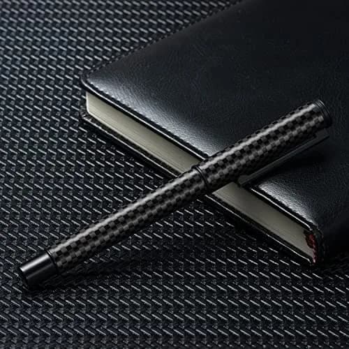 Asvine Black Carbon Fiber Fountain Pen Extra Fine Nib | Smooth Writer thumbnail 2