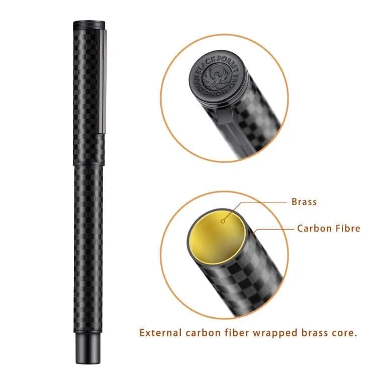 Asvine Black Carbon Fiber Fountain Pen Extra Fine Nib | Smooth Writer - view 4